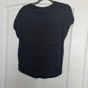 Maurices Black and White Striped Short Sleeve Top
